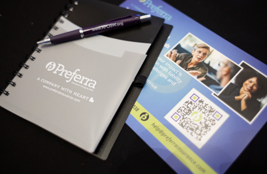 Preferra materials displayed on a table