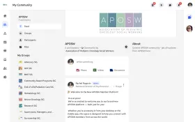 Screenshot of APOSW's new online community